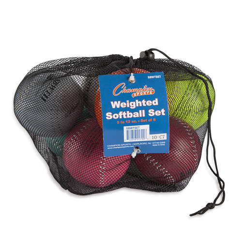 WEIGHTED TRAINING SOFTBALL, SET OF 8
